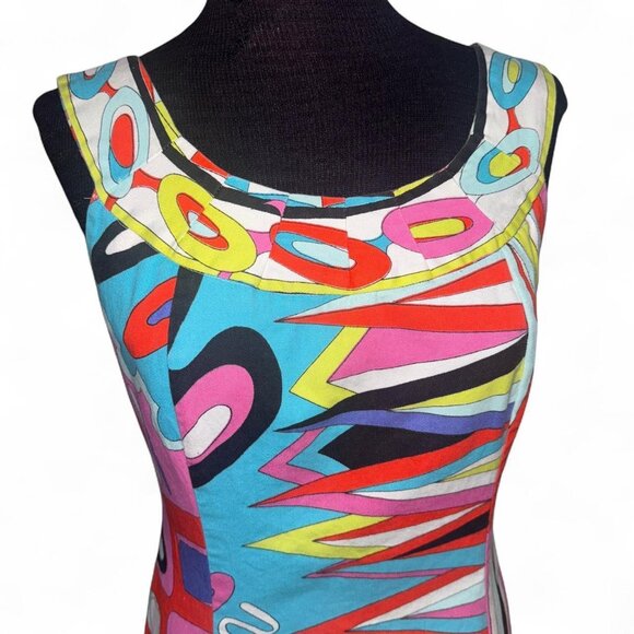 Vintage 90's Pucci Inspired Print Mini Dress Size M - Picture 1 of 7
